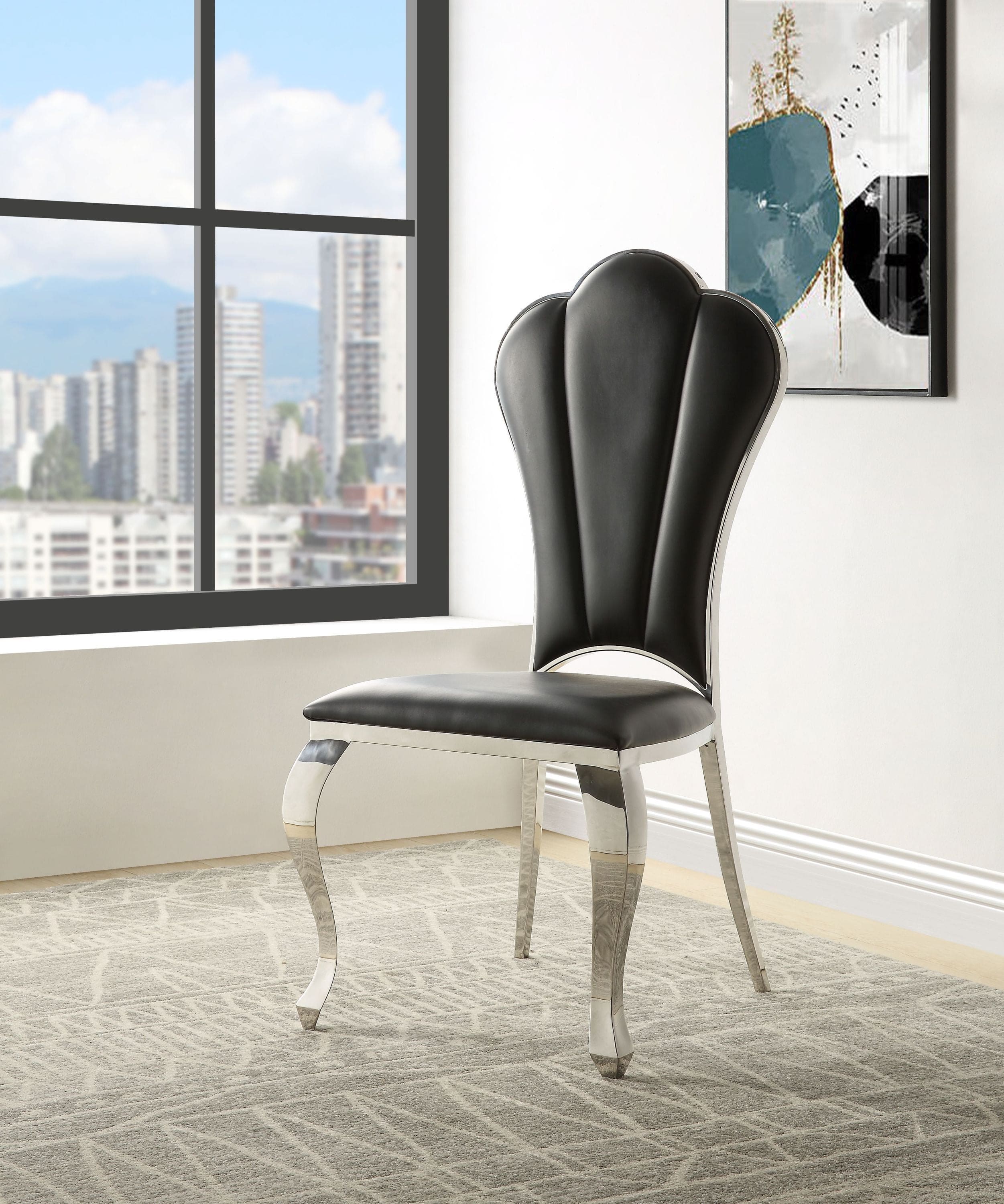 ACME Cyrene Side Chair (Set-2) in Black  DN00927