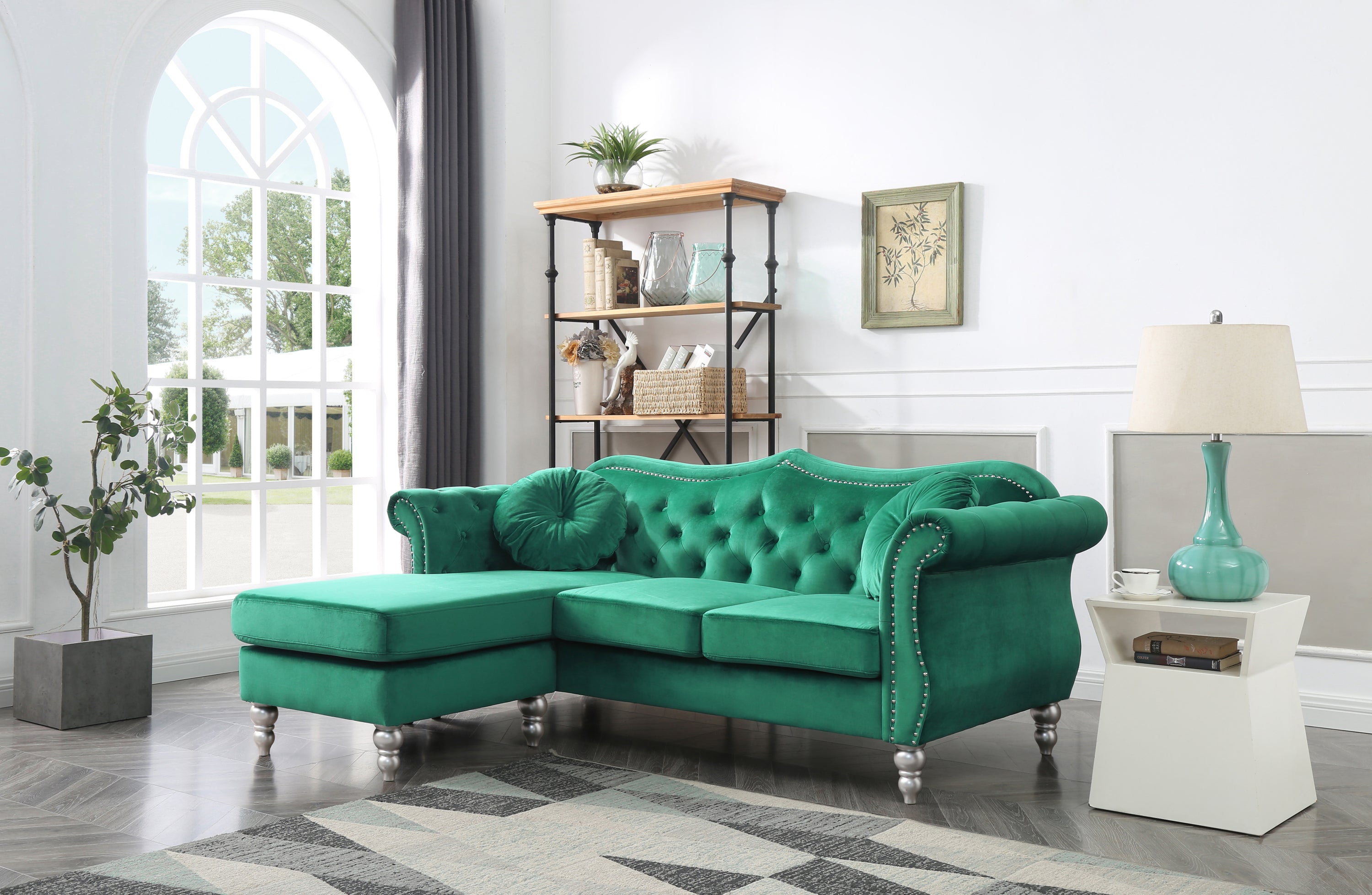 Glory Furniture Hollywood G0662B-SC Sofa Chaise , GREEN