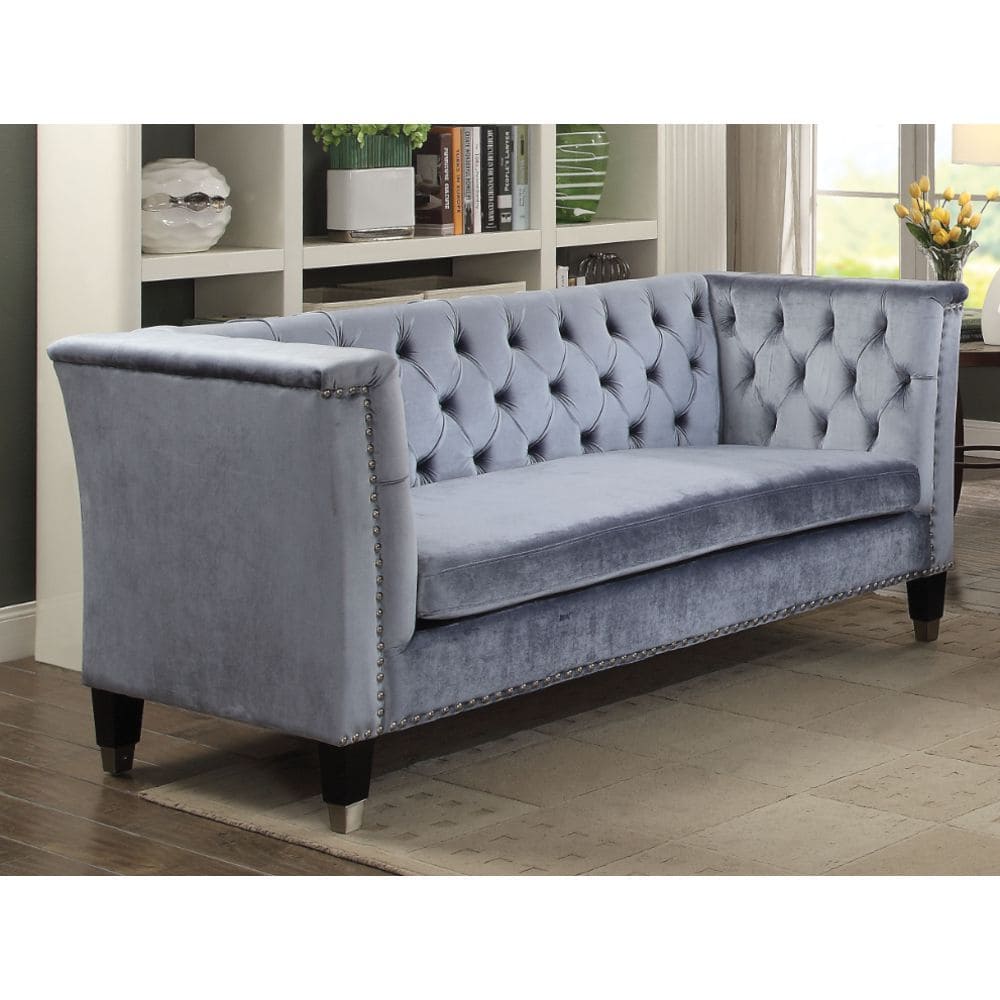 ACME Honor Loveseat in Blue-Gray Velvet 52786