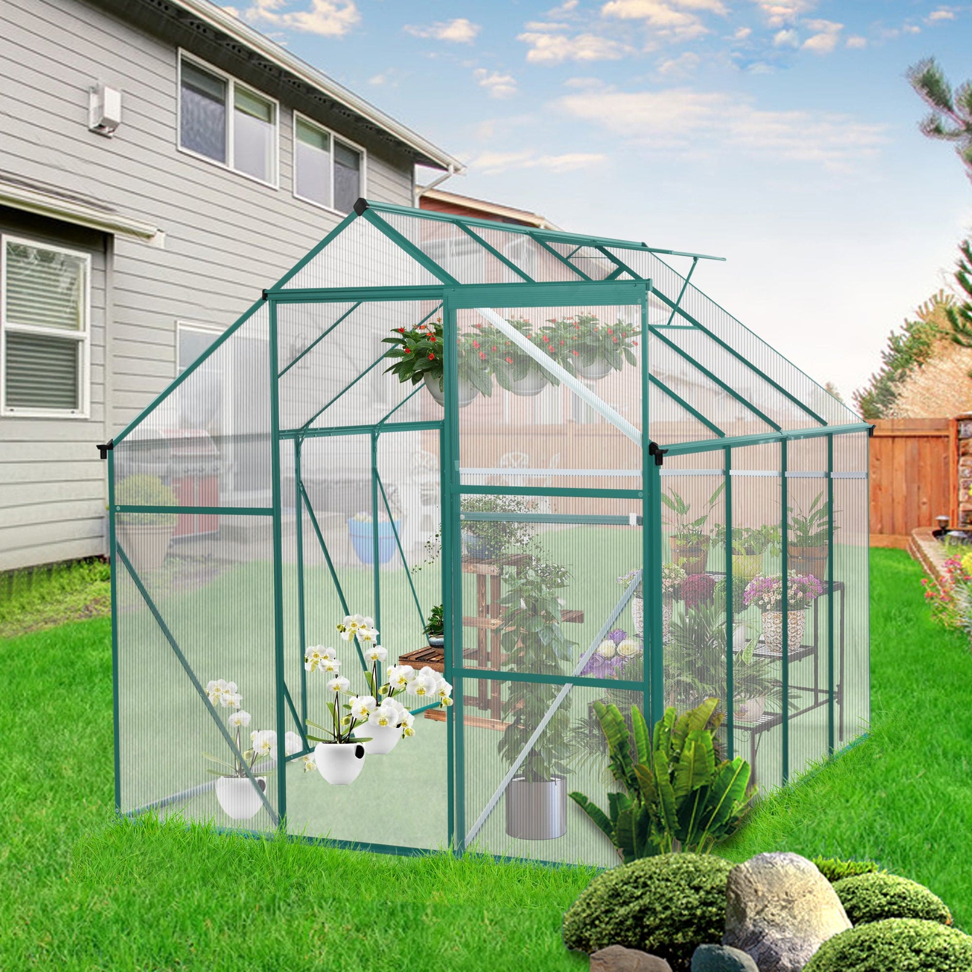 Green-6 x 8 FT Outdoor Patio Greenhouse