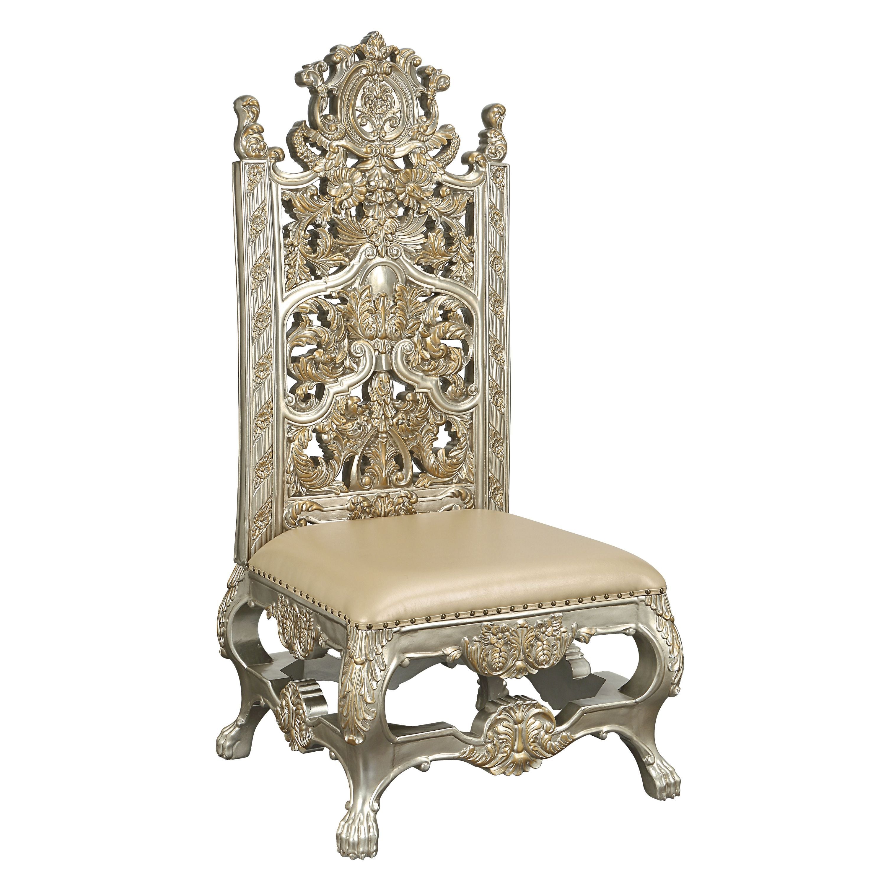 ACME Danae SIDE CHAIR (SET-2) PU, Champagne & Gold Finish DN01198