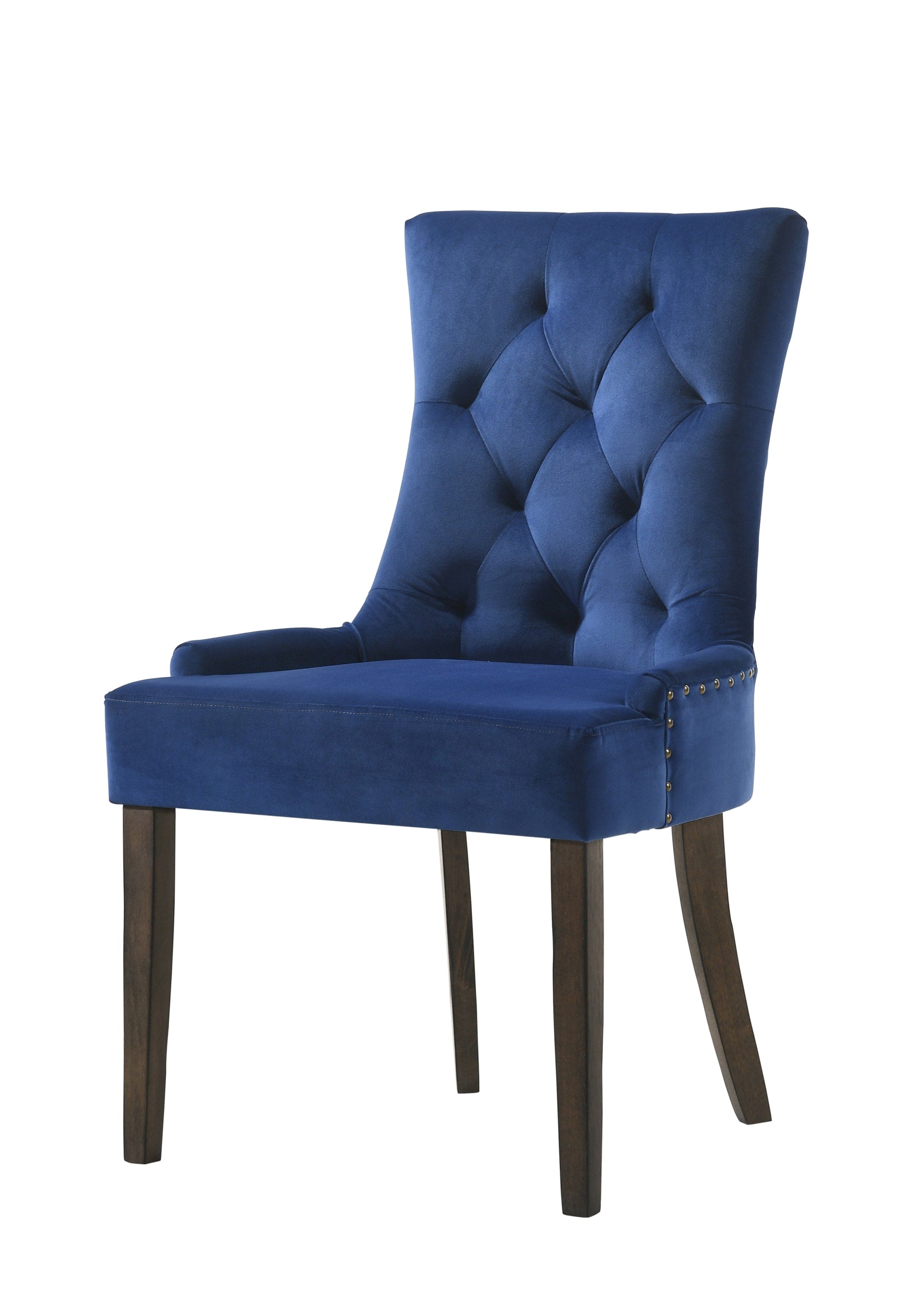 ACME Farren Side Chair, Blue Velvet & Espresso Finish 77165