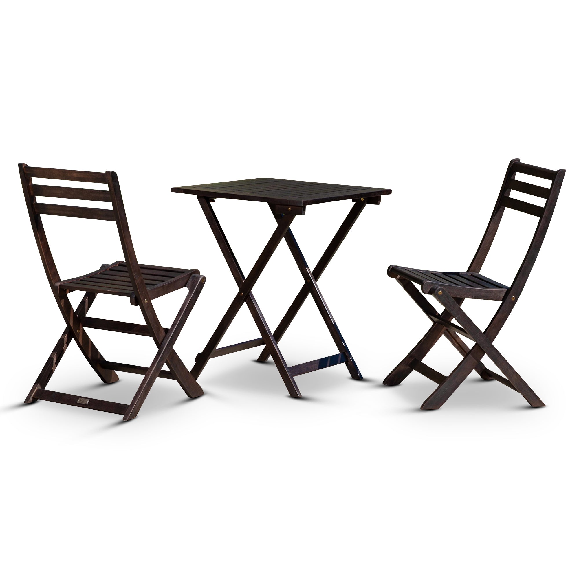 3-Piece Eucalyptus Bistro Set, Square, Espresso