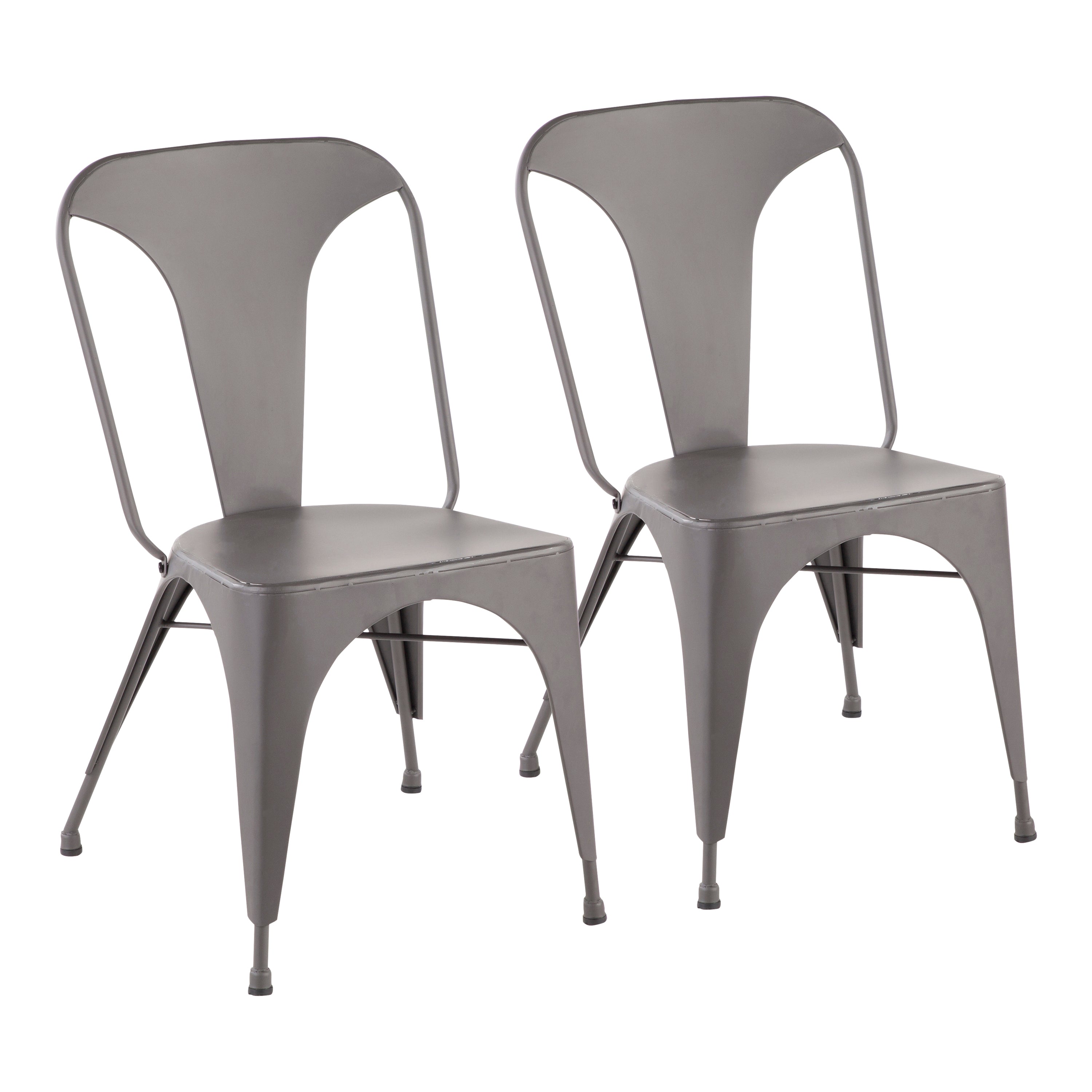 Austin Industrial Dining Chair in Matte Grey by LumiSource - Set of 2