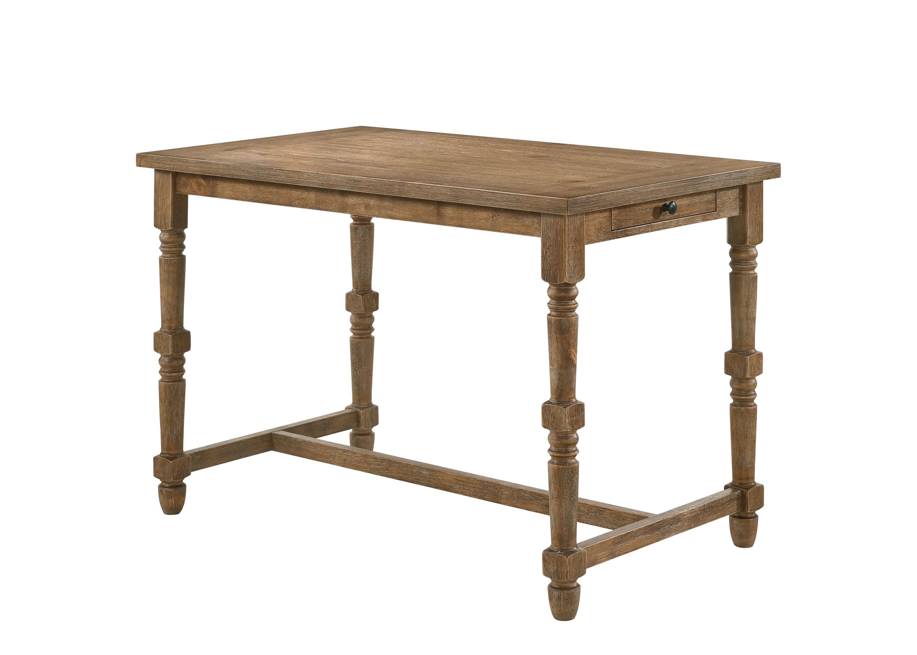 ACME Farsiris Counter Height Table, Weathered Oak Finish 77175