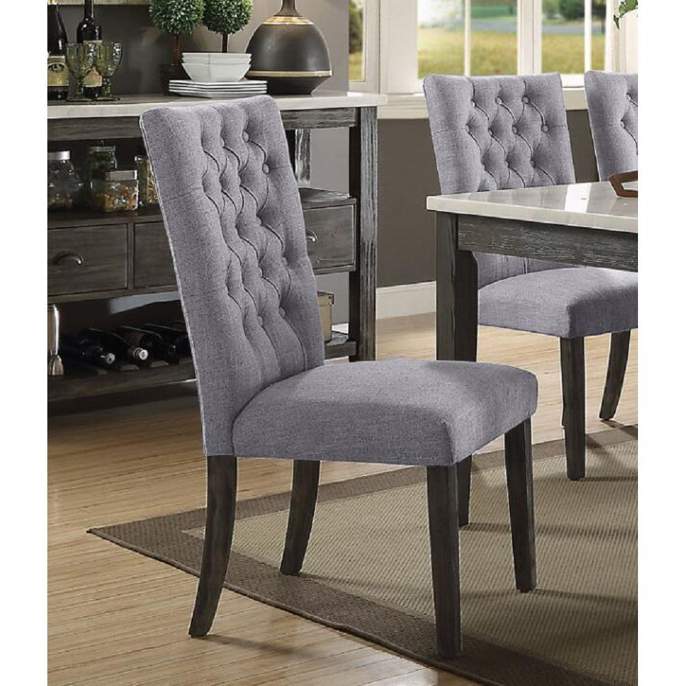 ACME Merel Side Chair (Set-2) in Gray Fabric & Gray Oak 70168