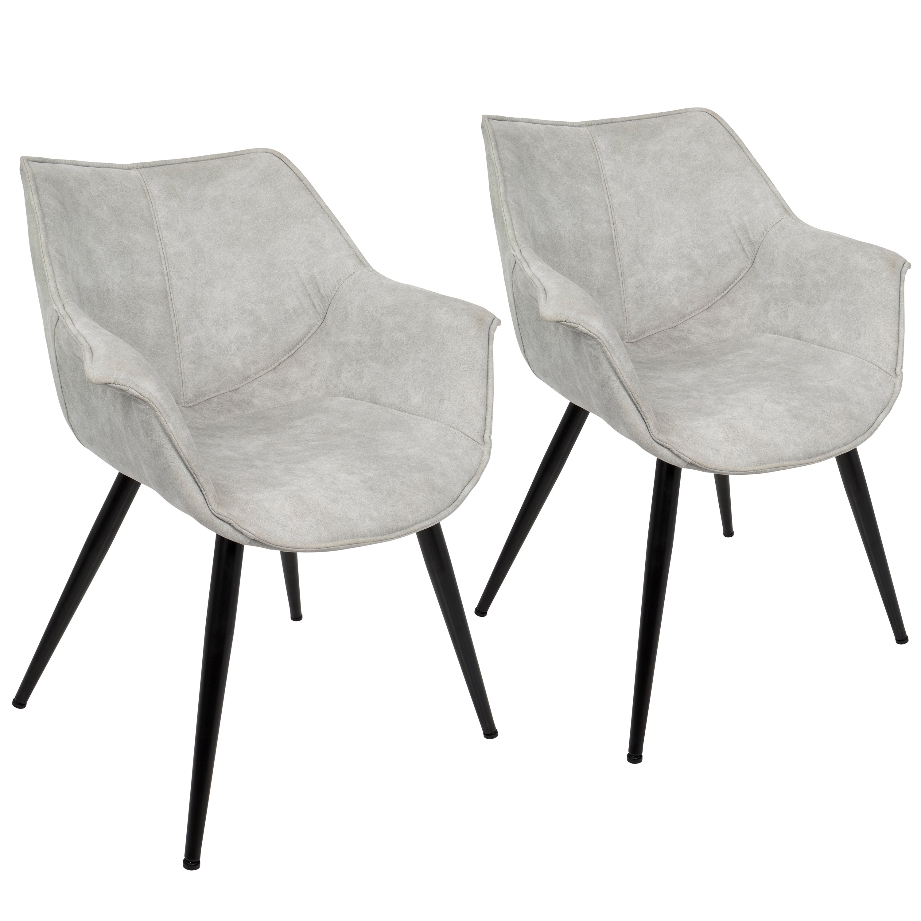 Wrangler Industrial Accent Chair in Light Grey by LumiSource - Set of 2