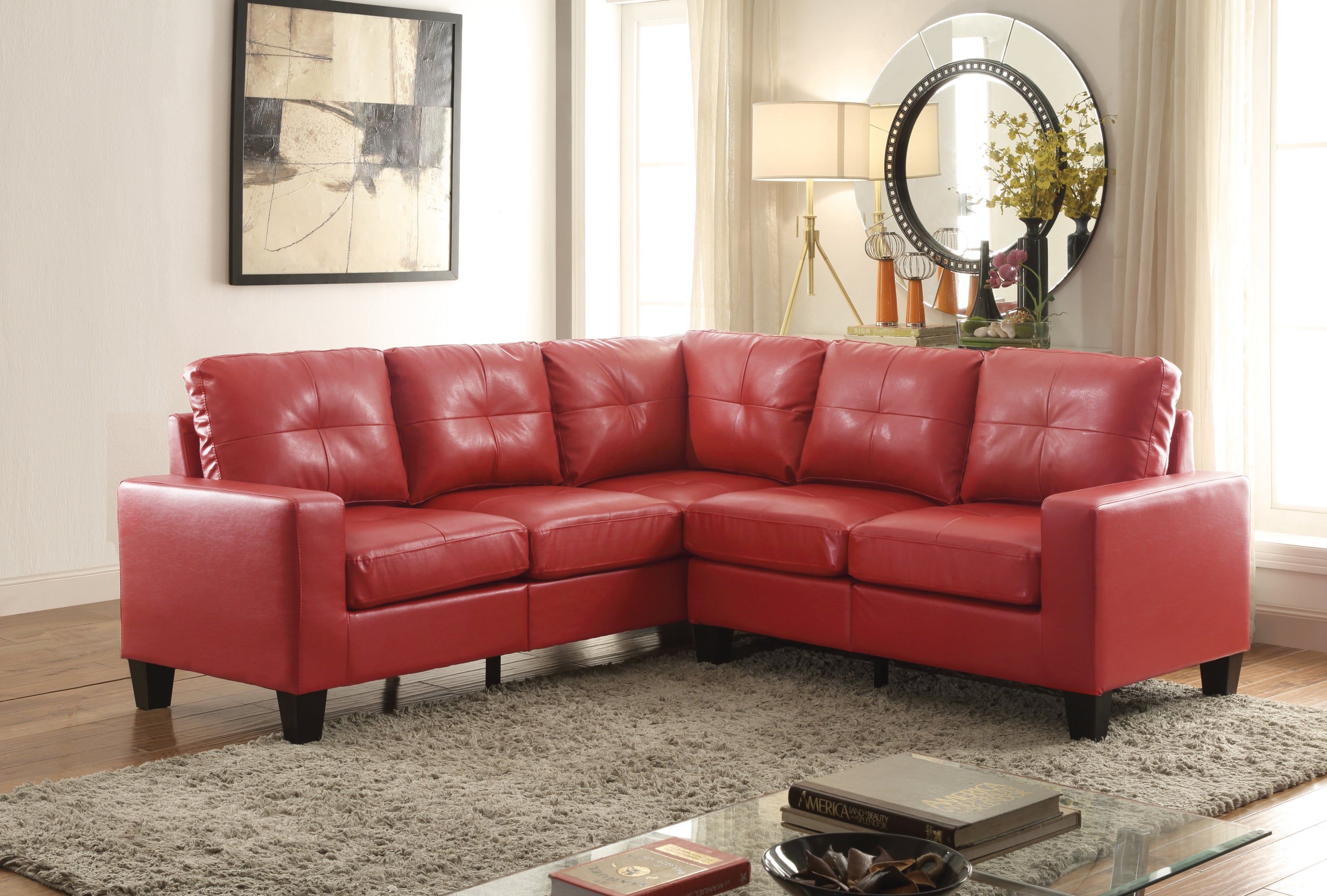 Glory Furniture Newbury G465B-SC Sectional , RED