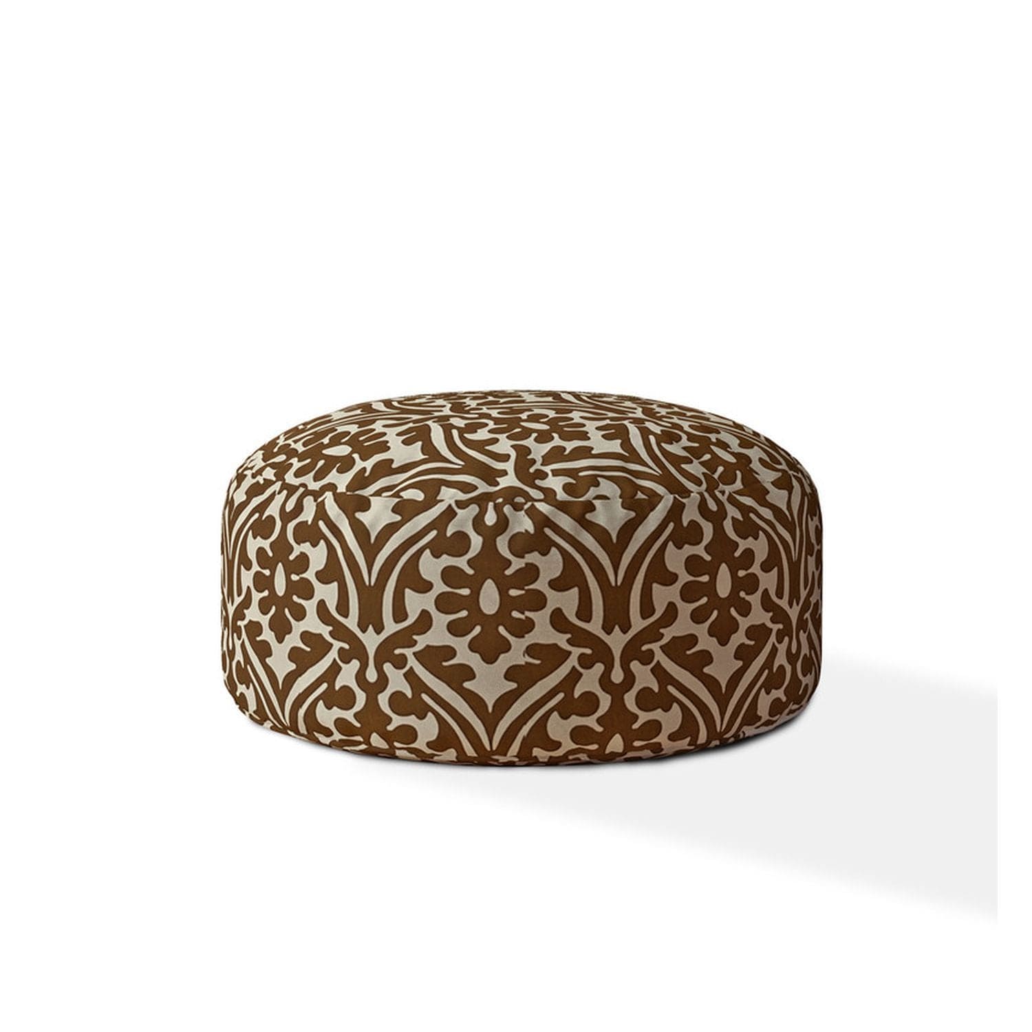 Indoor VICTORIA Caramel Round Zipper Pouf - Cover Only - 24in dia x 20in tall