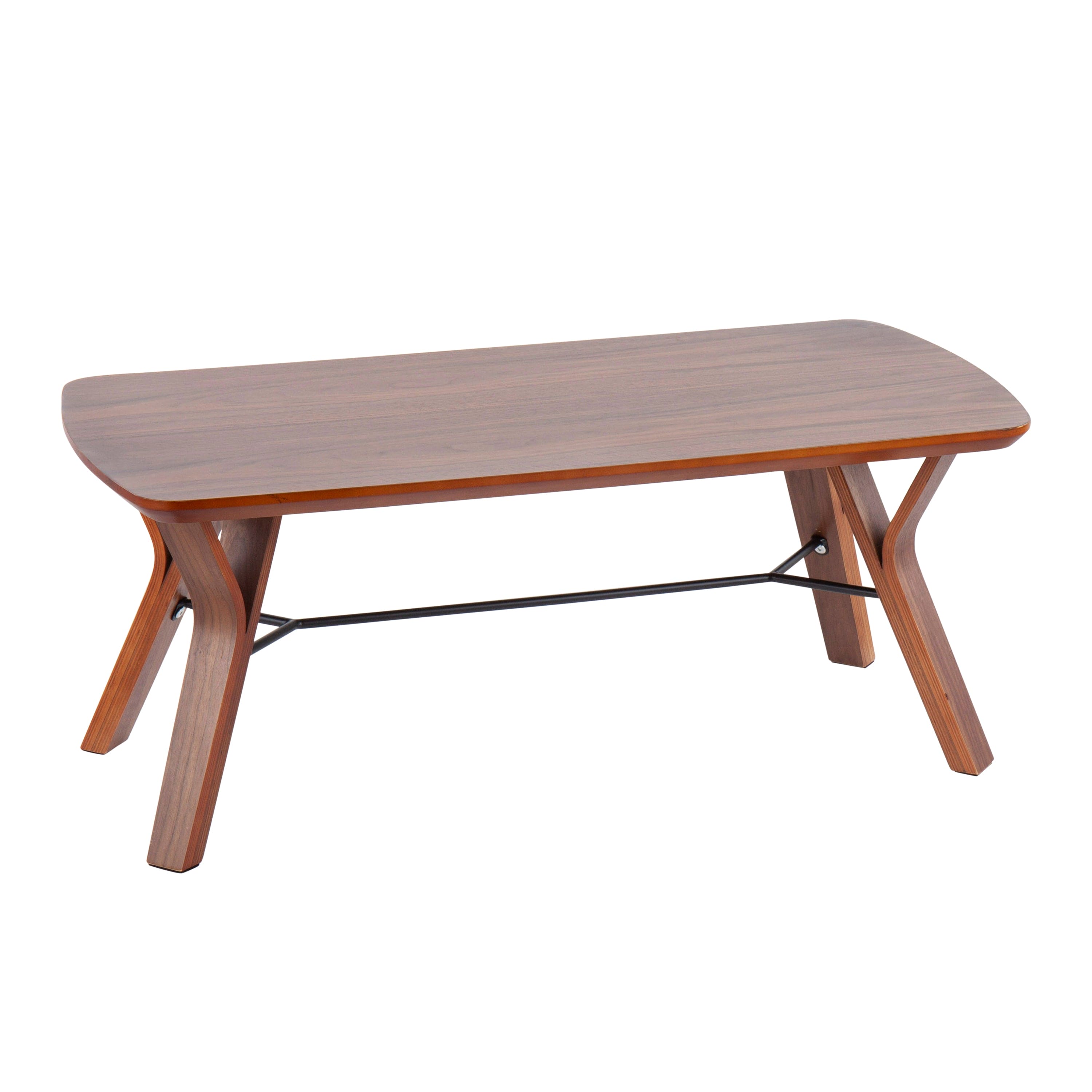 Folia Mid-Century Modern Bench in Walnut Wood by LumiSource