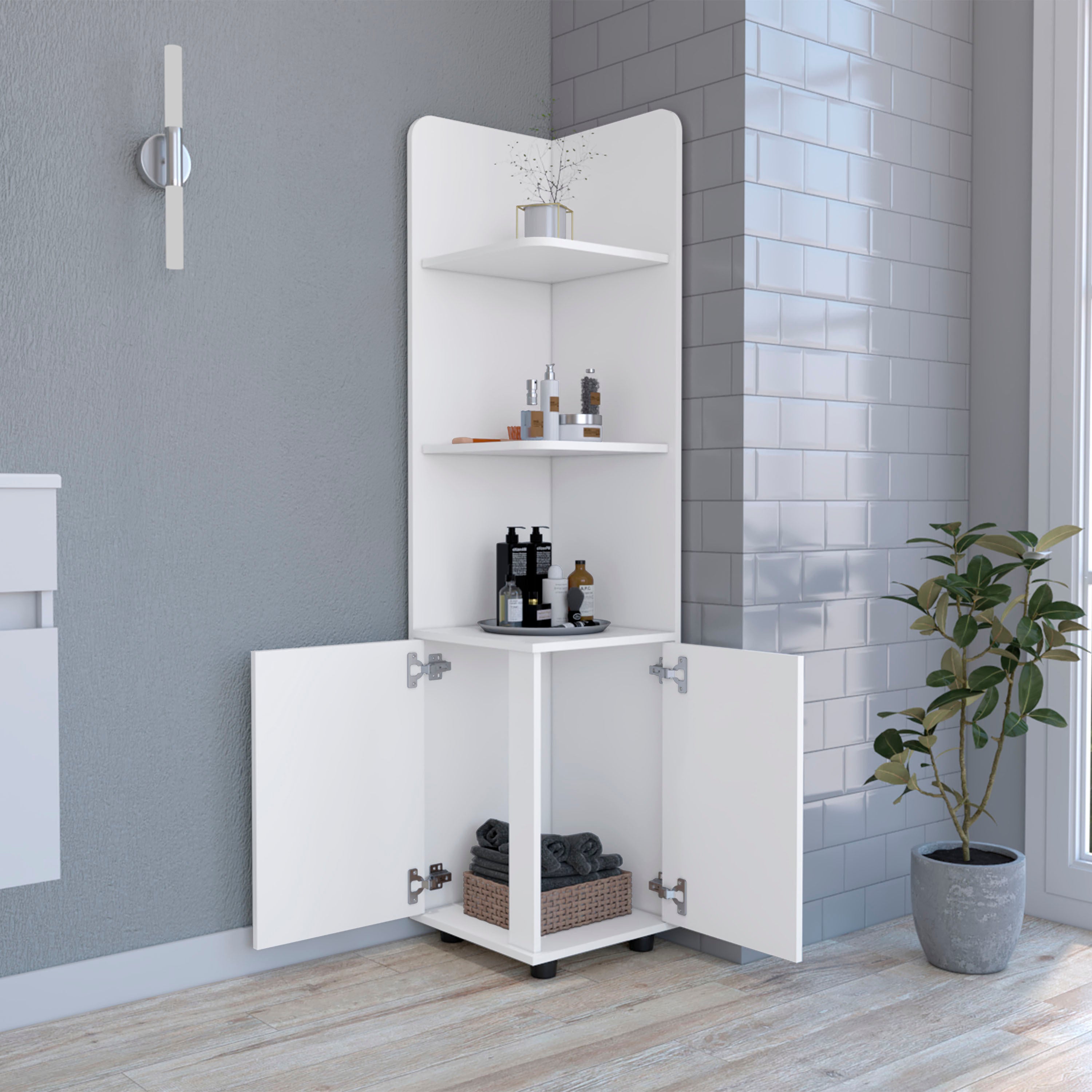 Freestanding cabinet Kairatu, One Drawer, White Finish