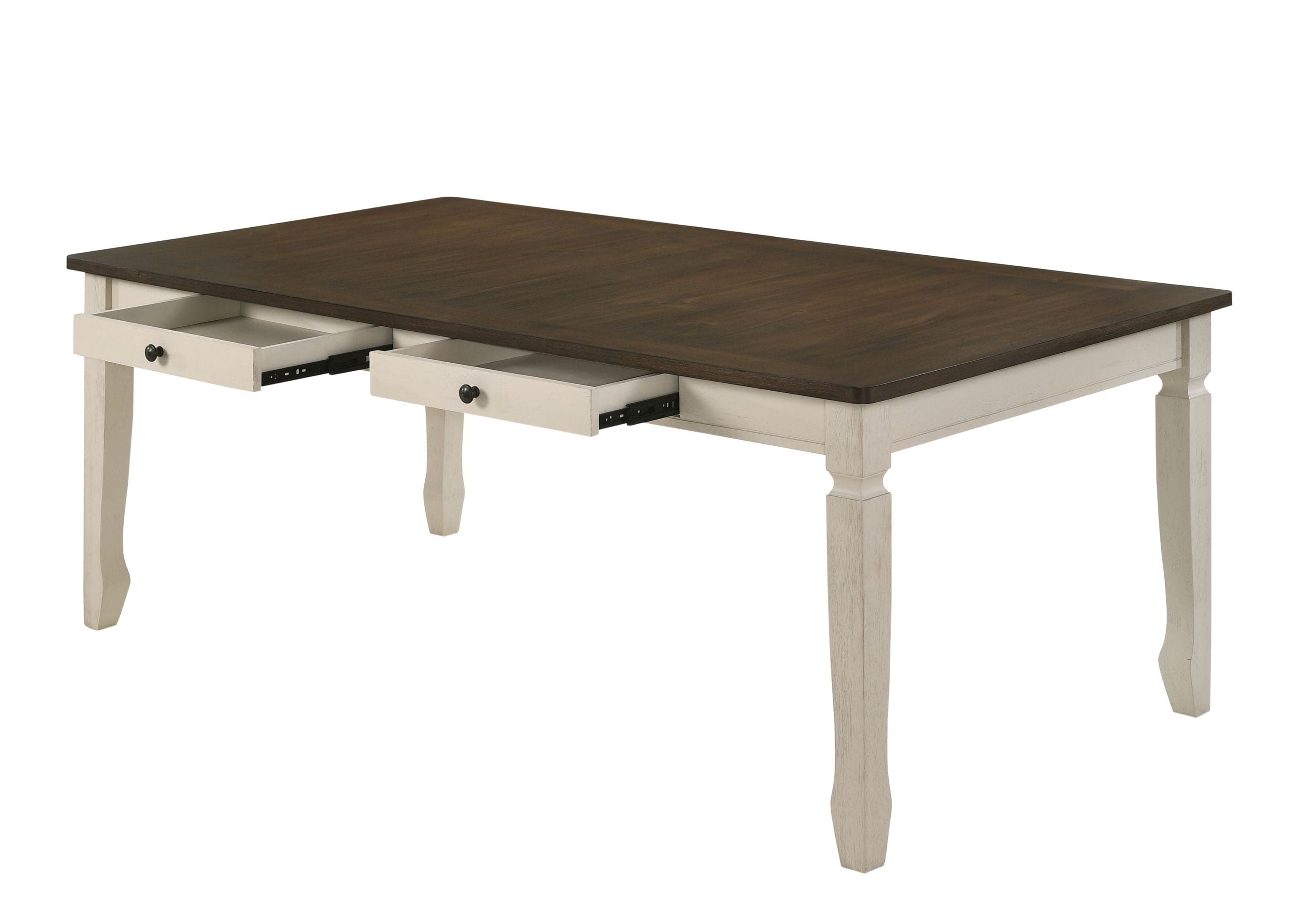 ACME Fedele Dining Table, Weathered Oak & Cream Finish 77190