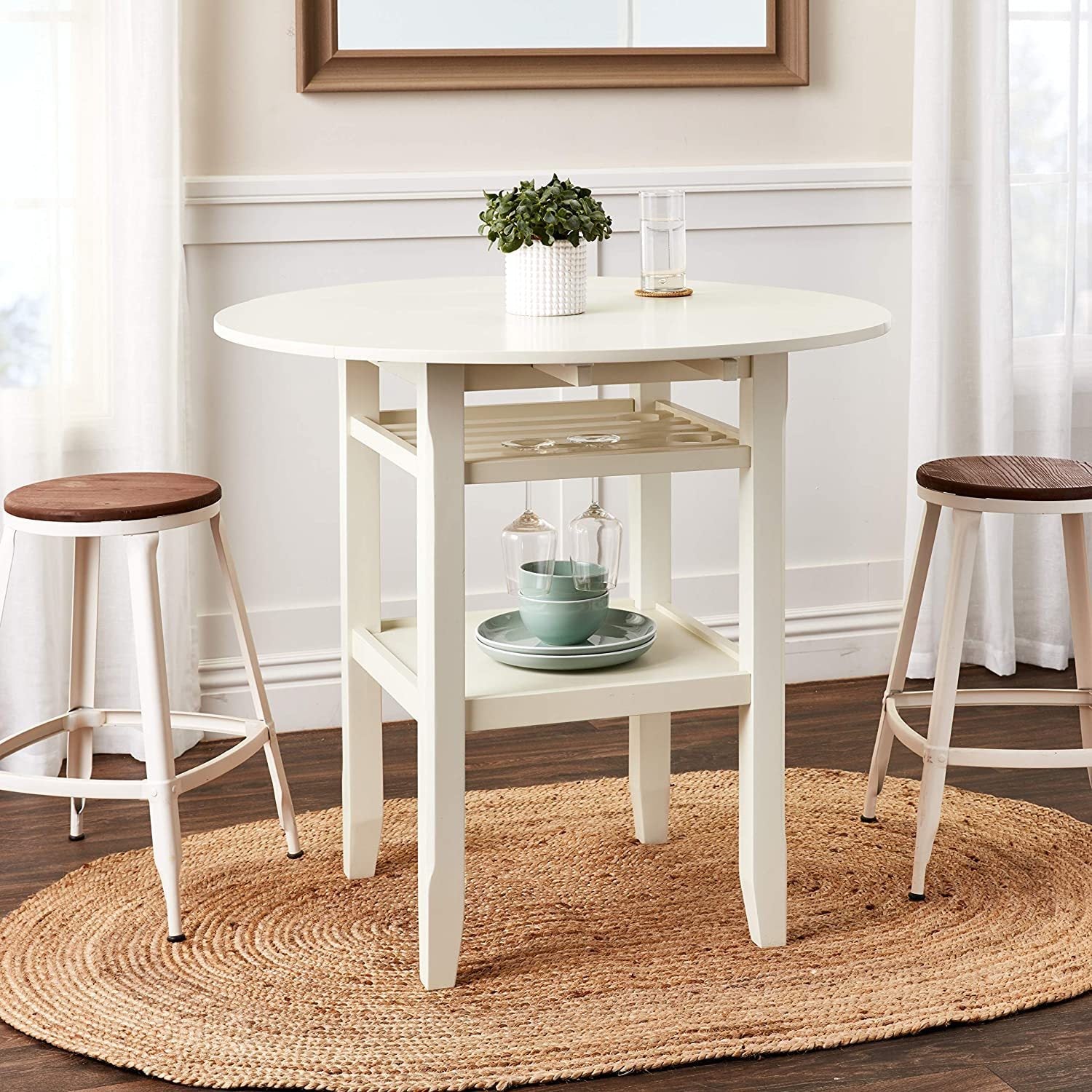 ACME Tartys Counter Height Table in Cream 72545