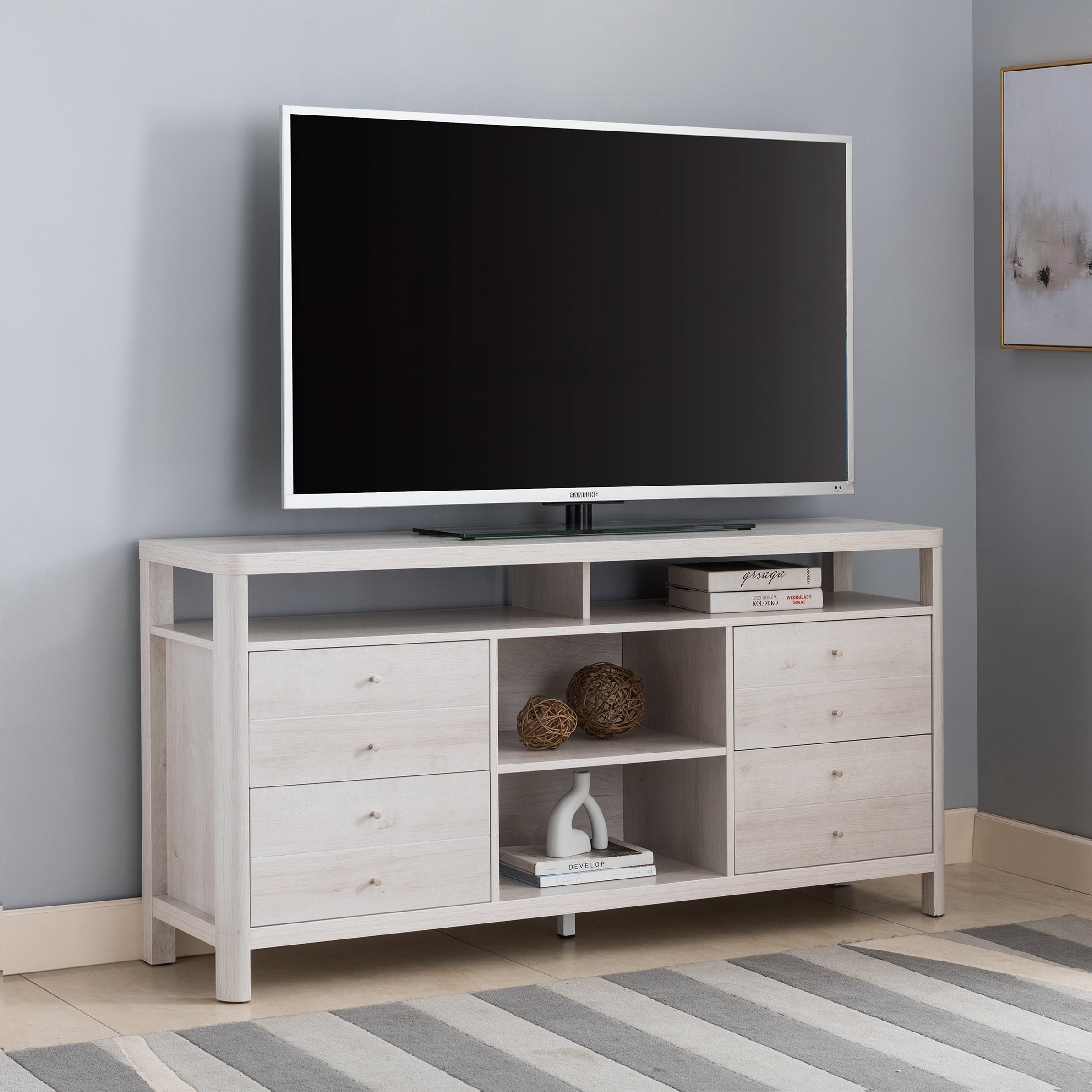 ID USA  212956 TV Stand/Buffet White Oak